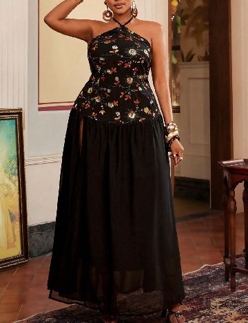 Rochie lunga SHEIN CURVE, negru