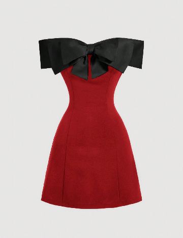 Rochie scurta SHEIN, rosu/negru