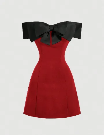 Rochie scurta SHEIN, rosu/negru