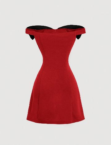 Rochie scurta SHEIN, rosu/negru