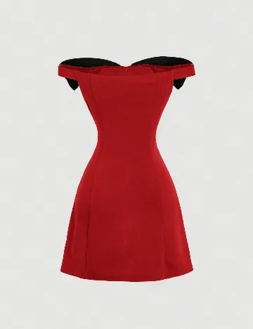Rochie scurta SHEIN, rosu/negru