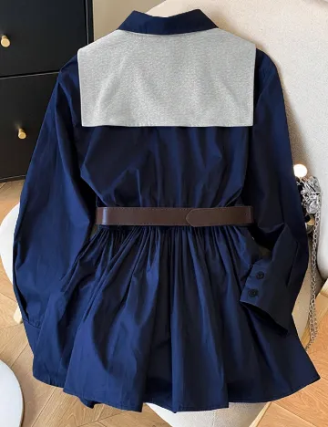 Rochie scurta SHEIN, bleumarin/gri