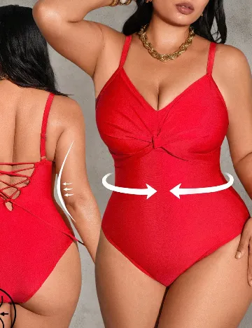 Costum de baie SHEIN CURVE, rosu