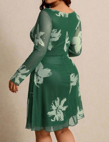 Rochie scurta SHEIN CURVE, verde