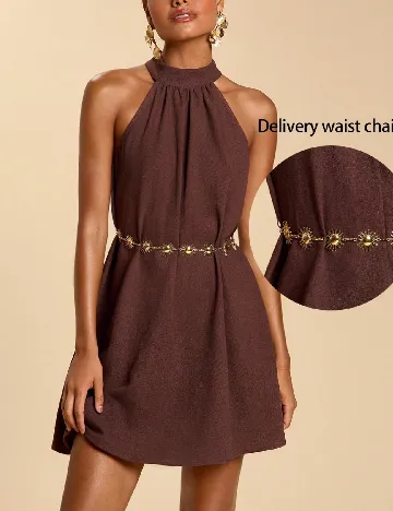Rochie scurta SHEIN, maro