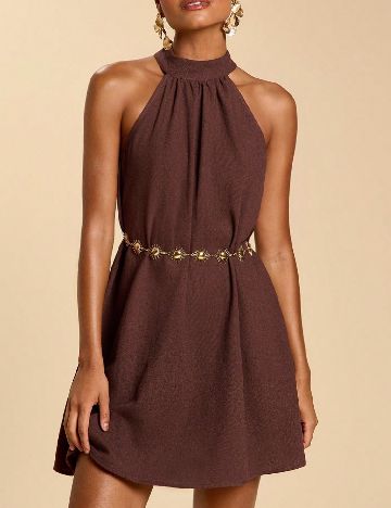 Rochie scurta SHEIN, maro