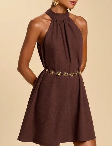 Rochie scurta SHEIN, maro