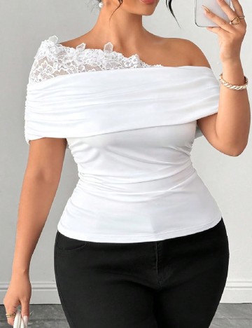 Bluza SHEIN CURVE, alb