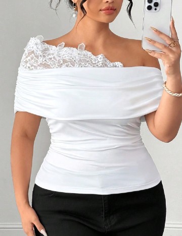 Bluza SHEIN CURVE, alb