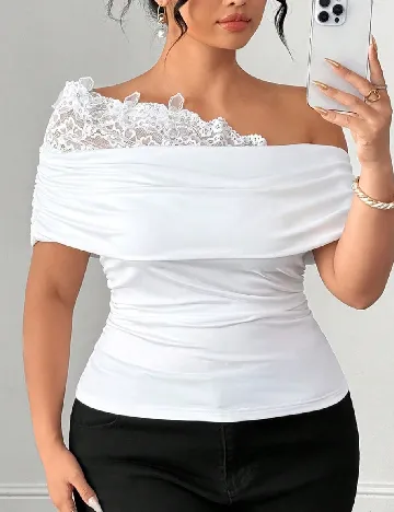 Bluza SHEIN CURVE, alb