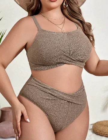 Costum de baie SHEIN CURVE, maro