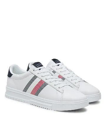 Adidasi Tommy Hilfiger, alb