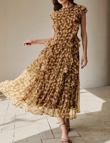 Rochie medie Anewsta, floral print