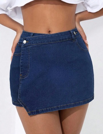Fusta pantalon SHEIN CURVE, bleumarin