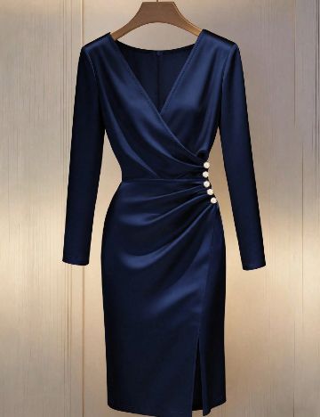 Rochie medie SHEIN, bleumarin inchis