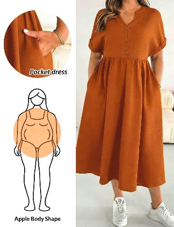 Rochie medie SHEIN CURVE, portocaliu