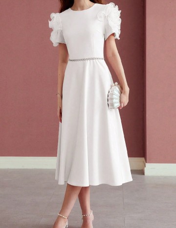 Rochie medie MOTF, alb