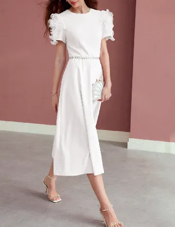 Rochie medie MOTF, alb