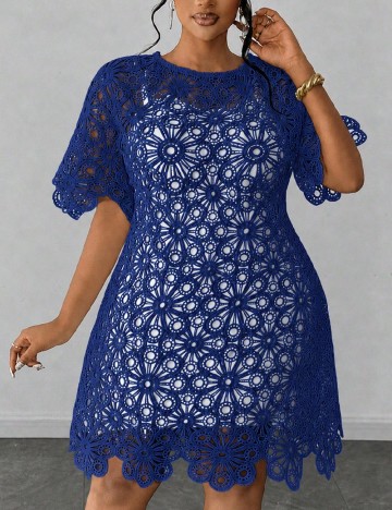 Rochie scurta SHEIN CURVE, albastru