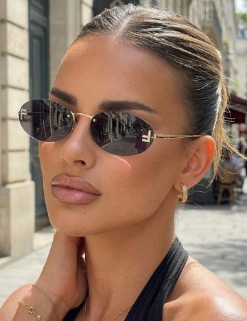 Ochelari de soare SHEIN, negru/auriu