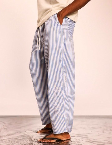Pantaloni SUMWON, albastru/alb