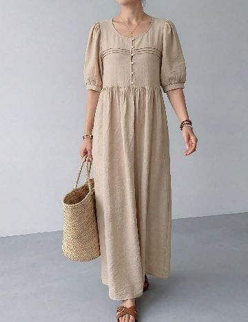 Rochie lunga Emery Rose, crem