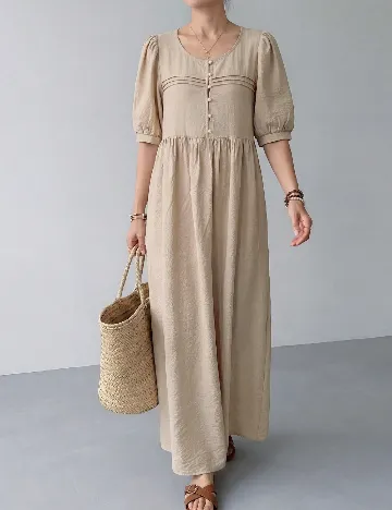 Rochie lunga Emery Rose, crem