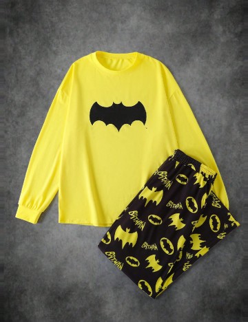 Pijama SHEIN, galben/negru