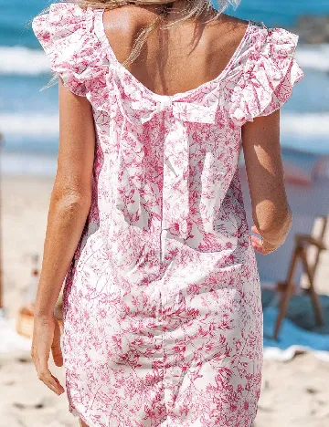 Rochie scurta Emery Rose, alb/roz