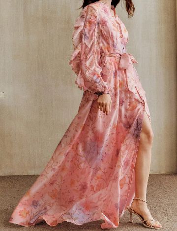 Rochie lunga Anewsta, roz