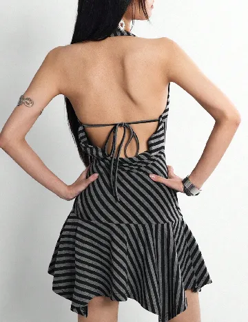 Rochie scurta SHEIN, gri/negru