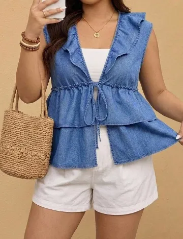 Bluza SHEIN CURVE, albastru