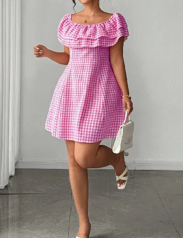 Rochie scurta SHEIN CURVE, roz
