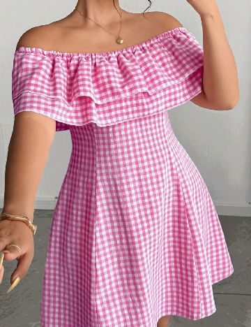 Rochie scurta SHEIN CURVE, roz