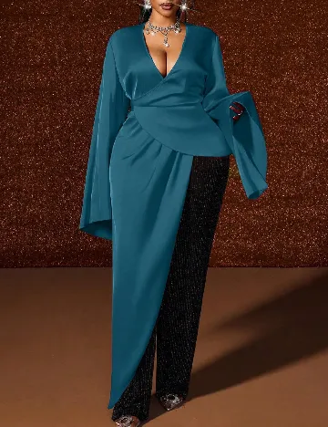 Bluza SHEIN CURVE, albastru
