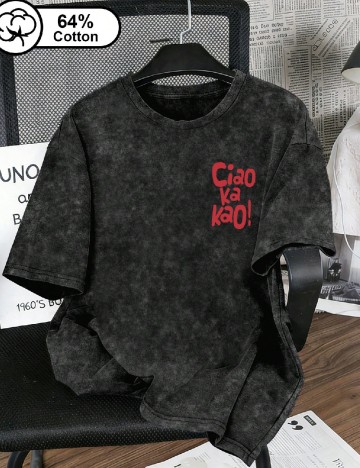 Tricou Oversize SHEIN CURVE, gri inchis