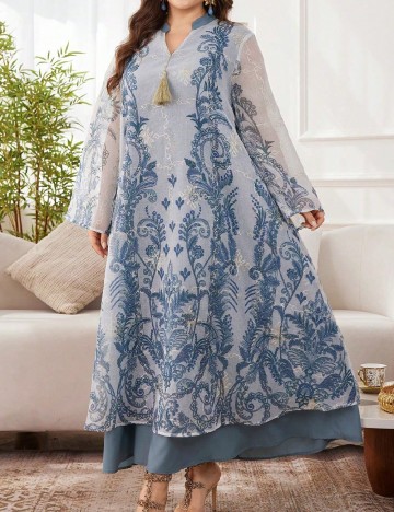Rochie lunga SHEIN CURVE, albastru
