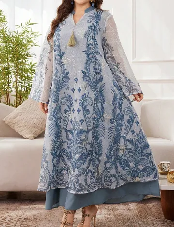 Rochie lunga SHEIN CURVE, albastru