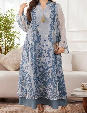 Rochie lunga SHEIN CURVE, albastru