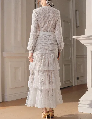 Rochie medie Anewsta, alb