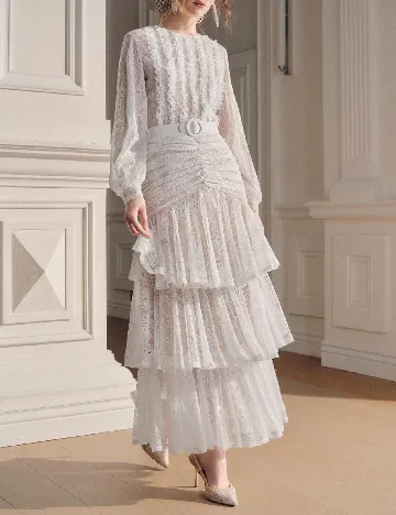 Rochie medie Anewsta, alb