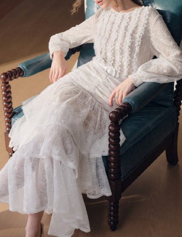 Rochie medie Anewsta, alb