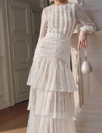 Rochie medie Anewsta, alb
