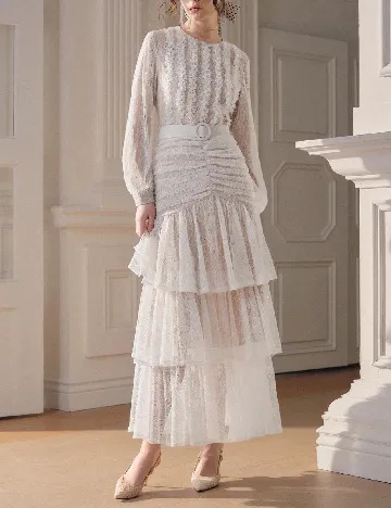Rochie medie Anewsta, alb