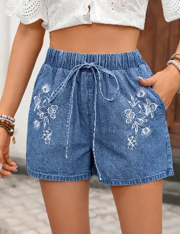 Pantaloni scurti SHEIN, albastru