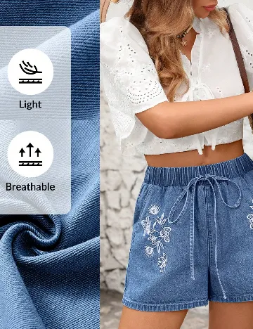 Pantaloni scurti SHEIN, albastru