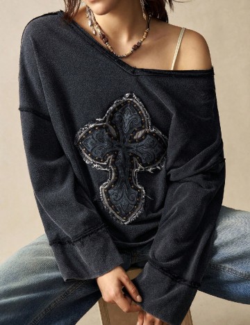 Bluza Oversize SHEIN, gri inchis
