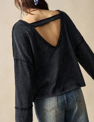Bluza Oversize SHEIN, gri inchis