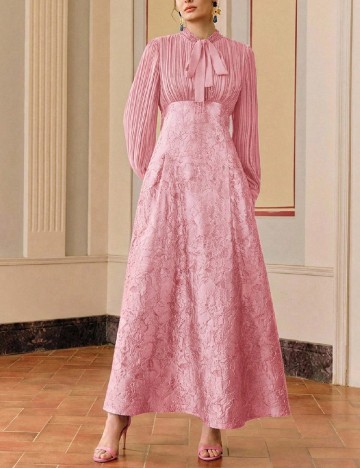Rochie lunga Anewsta, roz