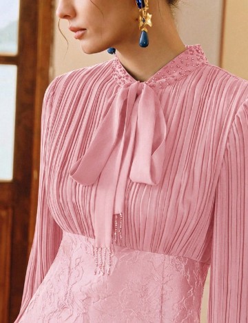 Rochie lunga Anewsta, roz